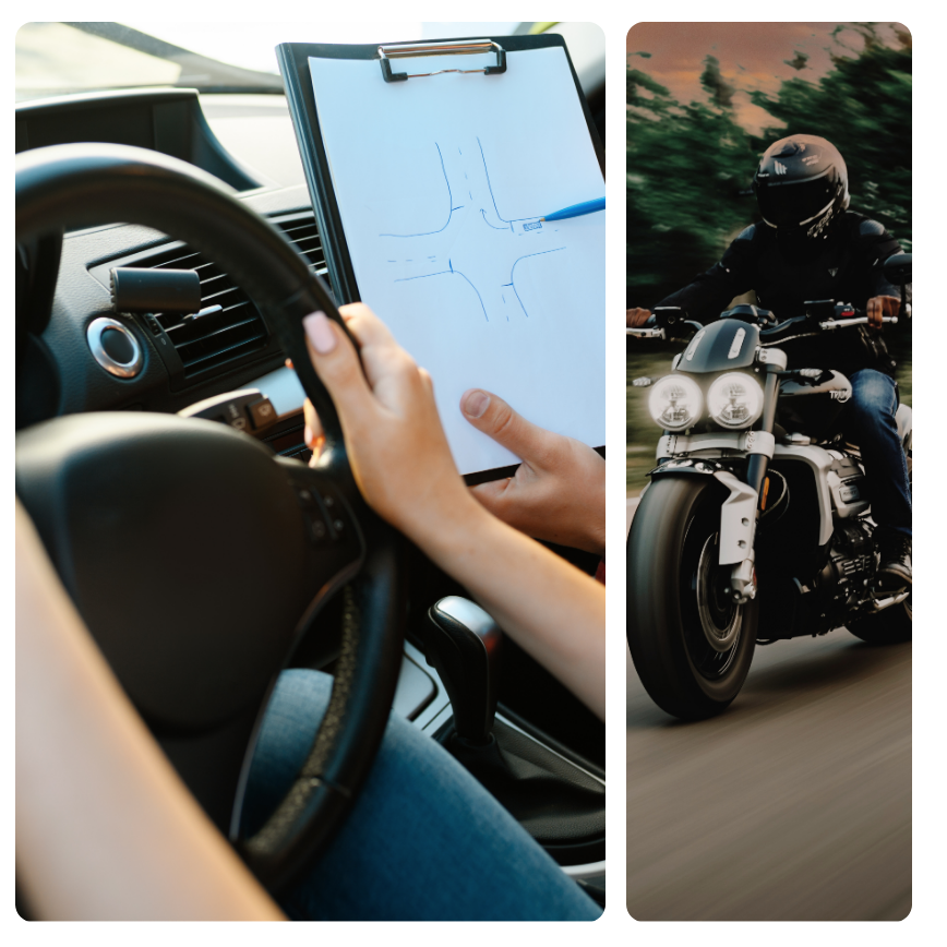 Leçon de conduite, les mains sur le volant